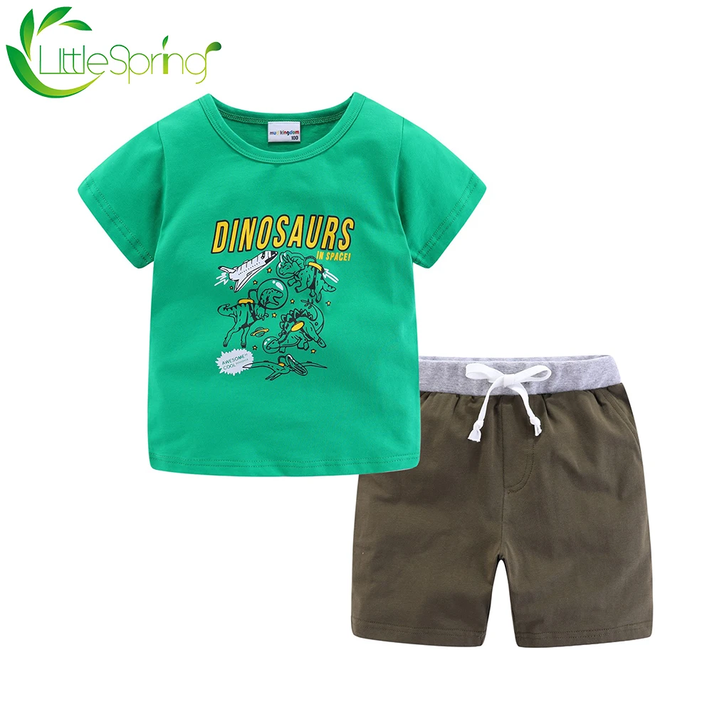 Комплект одежды для мальчиков LittleSpring рубашка с коротким рукавом и мультяшным