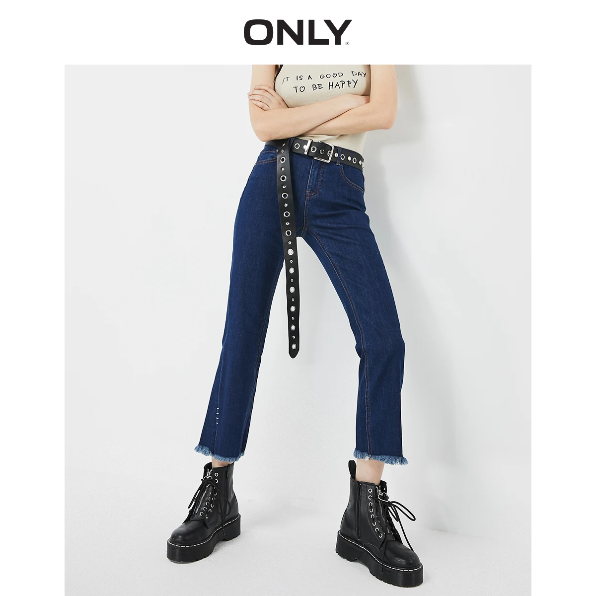 Только женские узкие расклешенные укороченные джинсы с петлями | 119149535