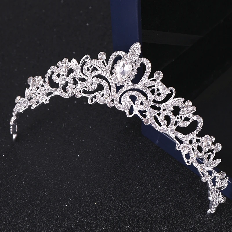 В стиле барокко с украшениями в виде серебристых кристаллов и короны, свадебные аксессуары для волос свадебный венец тиара свадебная диадема головной убор Для женщин украшения для волос