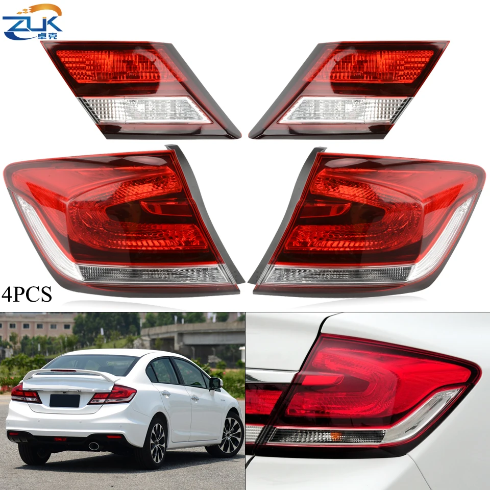 ZUK 4 шт./лот автомобиля задний фонарь крышка багажника лампа для HONDA CIVIC FB2 FB6 2014 2015