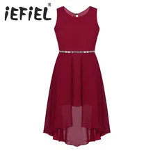 Детское Тюлевое платье с цветочным узором для девочек блестящая СТРАЗА без рукавов, с высокой талией, шифоновое платье принцессы для дня рождения