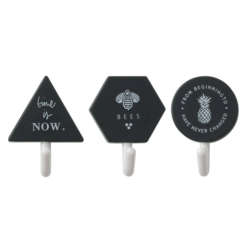 Nordic INS Wind 3Pcs Car Clothes Wall Stickers Hook Door Towel Bathroom Hook Kitchen Bathroom Wall Hanger Key Hanger Wall Hanger