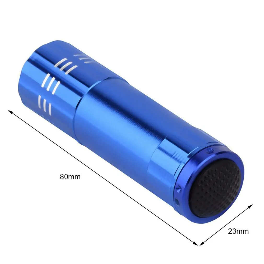 Ultraviolet 9 LED Flashlight Black Purple light Torch Light Lamp Black AAA Mini Protable Aluminum UV New Year's product Unique