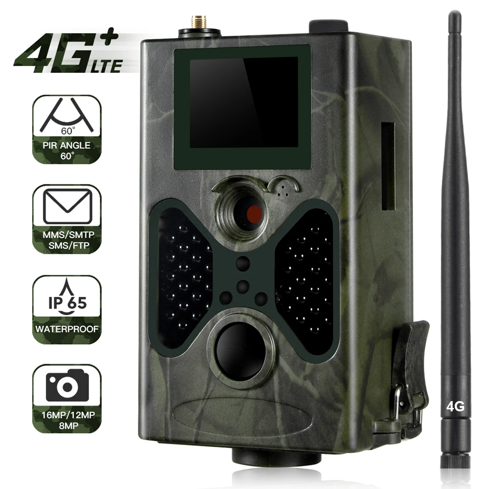 16MP 1080P 4G MMS SMS Trail камера охотничья камера наружная камера для разведения дикой природы с PIR датчиком инфракрасного ночного видения