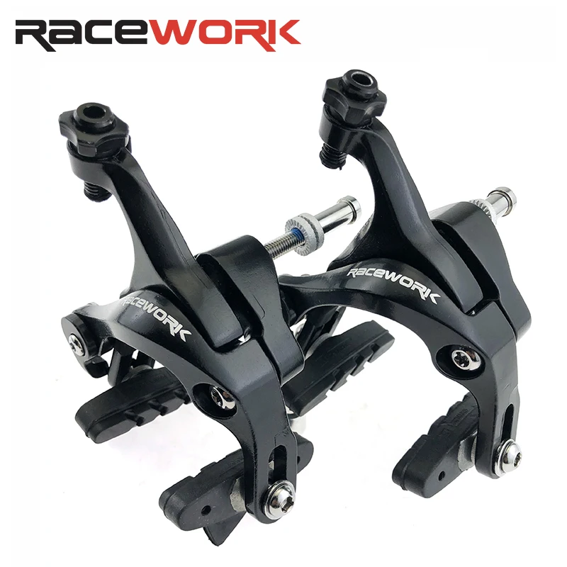 RACEWORK Bicycle Double Pivot Caliper Linear Pull Type Road Bike Brake Racing Aluminum Side Pull C Type Caliper Front and Rear