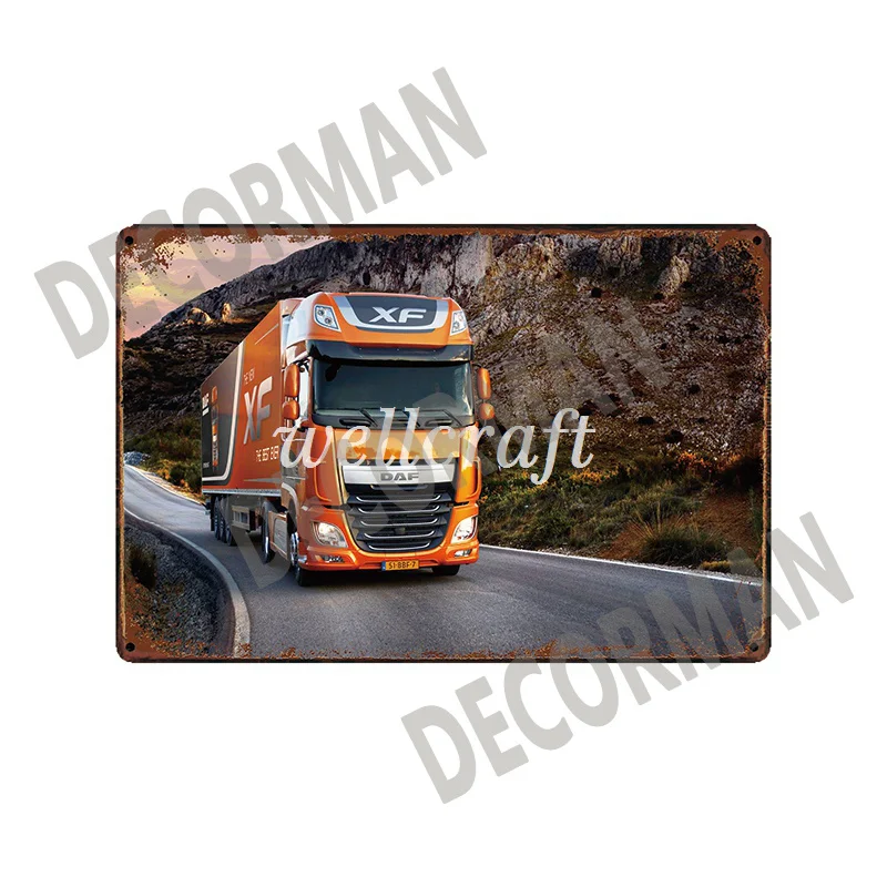 [WellCraft] DAF Trcuk Трактор Автомобиль ферма металлические знаки парковка только плакаты Винтаж настенная живопись на заказ клуб Декор LTA-1707 - Цвет: GTP-297