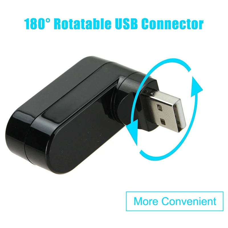 Хит-Высокое качество для ноутбука концентратор компьютера USB вращающийся сплиттер мини-адаптер 3 порта