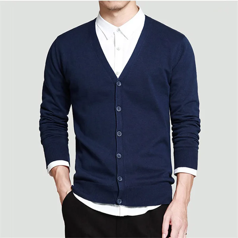 

2019 Casual V-Neck sweater men cardigan slim fit knitwear woolen Tace & Shark brand men's sweater business man cardigan