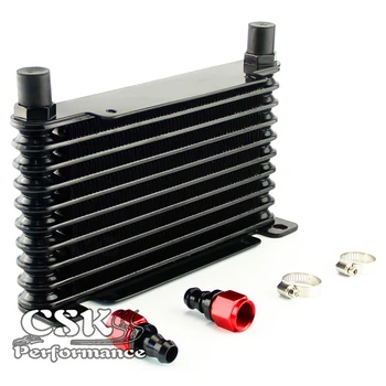 

8-AN 32MM 10 ROW ENGINE/TRANSMISSION RACING COATED ALUMINUM OIL COOLER+Fitting