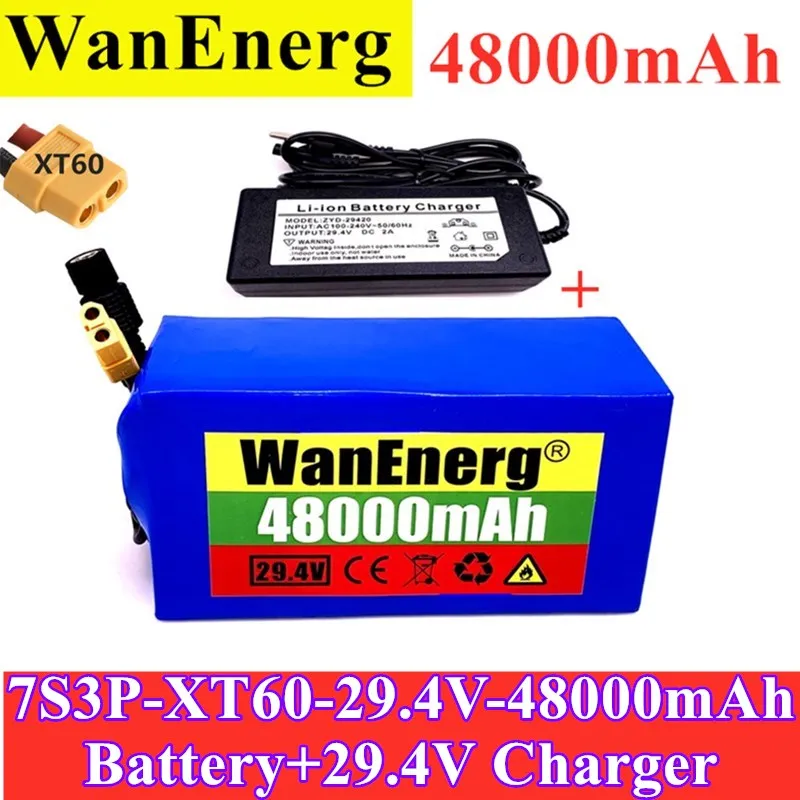 

XT60 7S3P 29.4V 48000mah FOR Lithium-ion battery pack Built-in BMS electric bike unicycle scooter wheelchair motor + charger