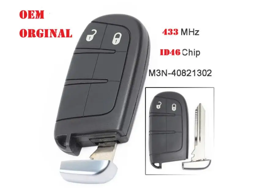 OEM 2 кнопки 433 МГц ID46 чип M3N-40821302 умный дистанционный брелок для Fiat 500X умный ключ