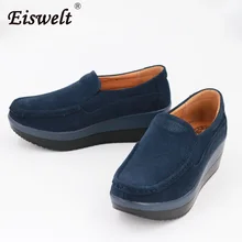 EISWELT/Лидер продаж; женская повседневная обувь из натуральной кожи на платформе; Женская Весенняя обувь с закрытым носком; модный стиль;# XH015