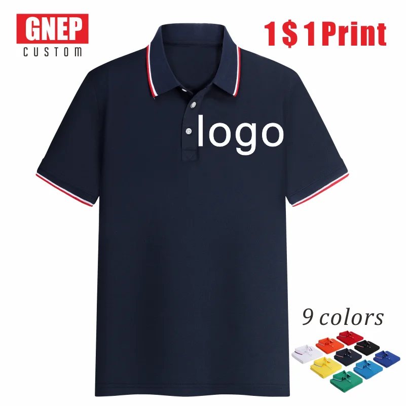 

GNEP2020New summer men's fashion business casual short-sleeved polo shirt can DIY custom printed embroidered cotton lapel shirt