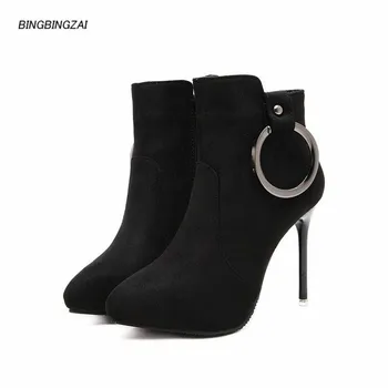 

BBZAI New pattern Europe and America Women's Boots 10cm High-heeled Nightclub shoes comfort Fashion Show Bottes Hiver USA 3-8 9