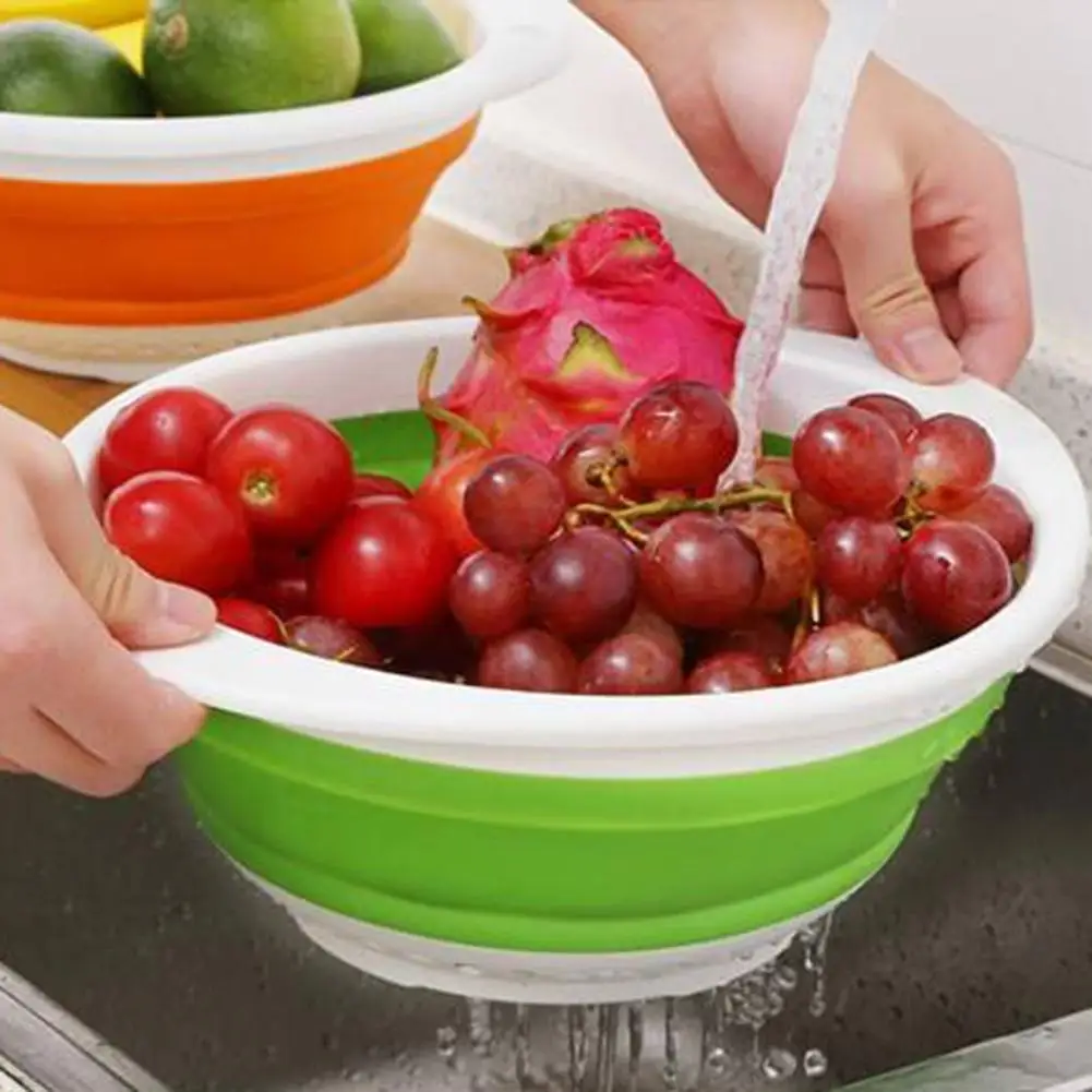 

Drain Basket Collapsible Colanders Foldable Kitchen Organizer Fruit Vegetable Baskets Folding Strainers Free Shipping