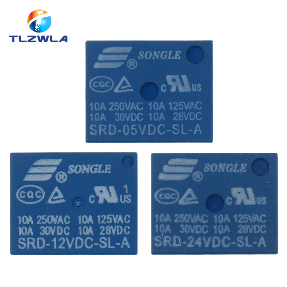 10 шт./лот реле SRD-05VDC-SL-A SRD-12VDC-SL-A SRD-24VDC-SL-A 05V 12V 24V 10A 250VAC 4PIN T73 | Обустройство дома
