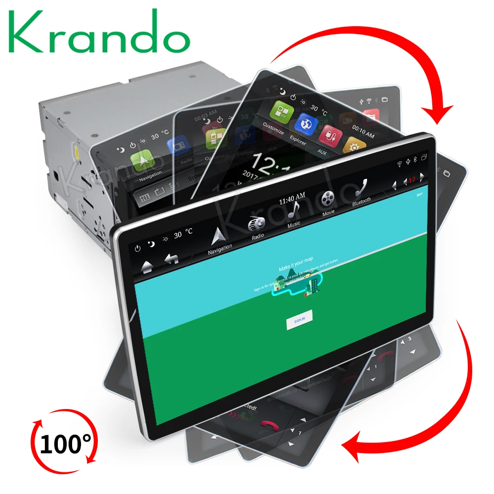 

Krando 12.8" Tesla Android 8.1 universal car multimedia radio No DVD player For Toyota /Suzuki / Nissan / Lexus GPS Navigation