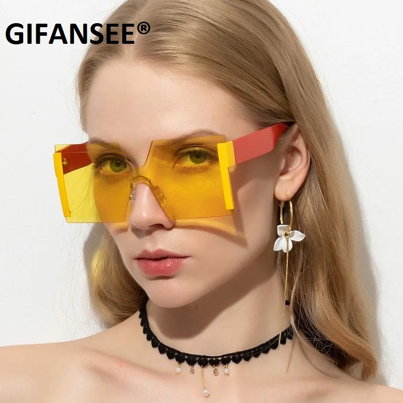 Солнечные очки GIFANSEE без оправы UV400 для мужчин и женщин винтажные солнцезащитные