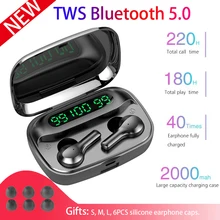 Wireless Bluetooth Headphone IPX7 Waterproof Bluetooth Earphone 9D HiFi Wireless Headsets Music Earbud with 2000mAh Charg Case