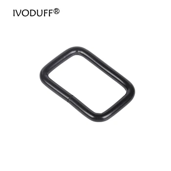 

Black Metal Retangle ring Buckle Loops No-Webbing,Metal Ring For Leather Craft Bag Strap Belt Buckle Garment DIY Accessory