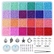 

2mm Small Seed Beads Glass Pony Beads for Jewelry Making DIY Art Craft Bracelets Necklace Ring Jewelry Accessories Kits