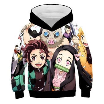 

Boys Girls Hoodies Teens hoodies Demon Slayer Cartoon 3D print ahegao hoodie stranger things ajax 2019 2020 Gintama sweatshirts