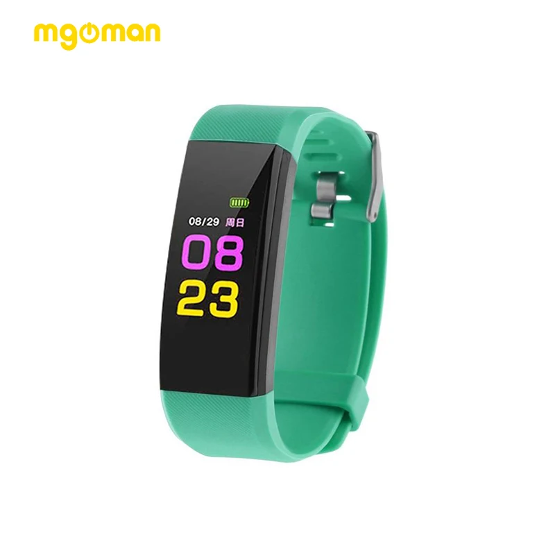 Mgoman 115 Смарт-часы с Bluetooth, монитор сердечного ритма, Смарт-часы, фитнес-трекер, браслет, водонепроницаемый смарт-браслет 115 - Цвет: Green no box