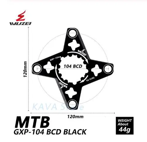 WUZEI MTB Кривошип горного велосипеда адаптер GXP к BCD104mm паук адаптер для SRAM XX1 X0 X9 Кривошип преобразования протектор 1 x скорость системы - Цвет: black