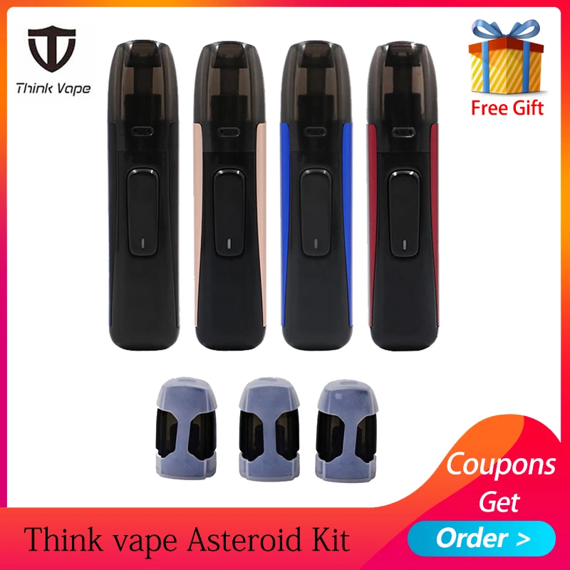 

E cigarette Think vape Asteroid Kit built-in 420mah battery Pod System Vape Kit with 3pcs 1.5ml cartridge vs Justfog minifit