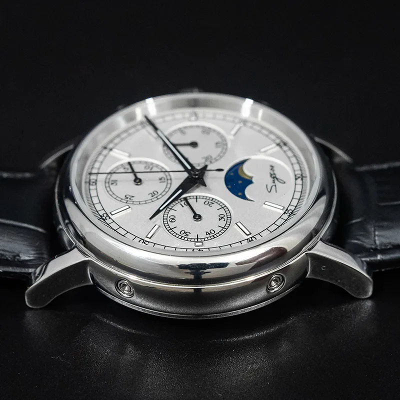 Супер Светящиеся механические часы с хронографом для мужчин ST1908 Moon Phase NATO Calendar мужские наручные часы Relogio