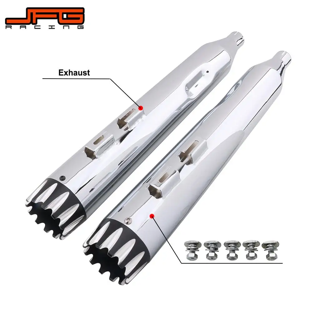 Motorcycle 4\ Exhaust Pipes Mufflers Slip-On For Harley 1995-2016 Touring Models Baggers Street Electra Road Glide Road King Motorcycle 4\ Exhaust Pipes Mufflers Slip-On For Harley 1995-2016 Touring Models Baggers Street Electra Road Glide Road King