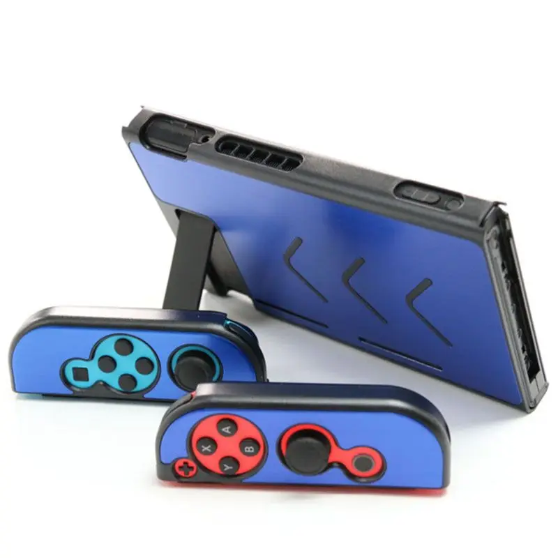 Синий Для Nintendo Switch консоль анти-скольжения Алюминий Защитный чехол LX9A - Цвет: Синий