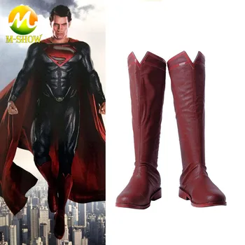 

Justice League Superman Cosplay Boots Halloween Red Boots for Men High Quality Faux leather Custom Made
