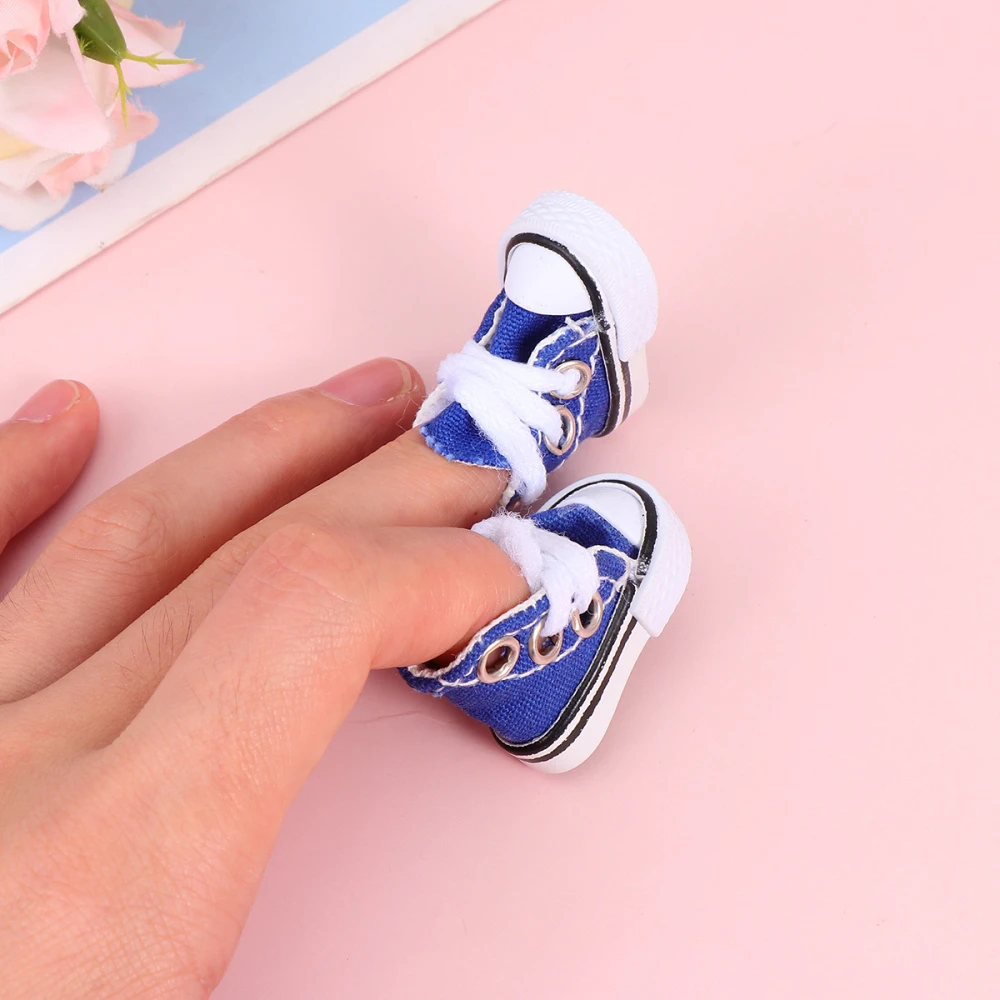 pares de Mini zapatos de lona 3,5 cm, Mini zapatillas de deporte, muñeca para manualidades, accesorios para dedo, zapatillas baile (azul)|Muñecas| - AliExpress