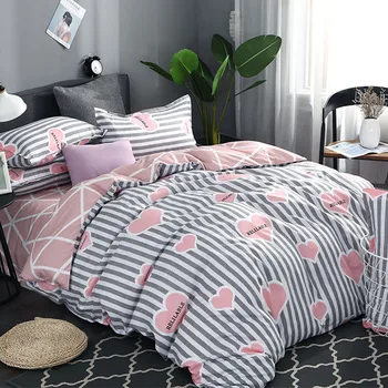 

Simple Style Perfect Comforter Cover Set Grey Colourful Pattern Quilt Cover Set Single Double King Size with Pillowcase of Set