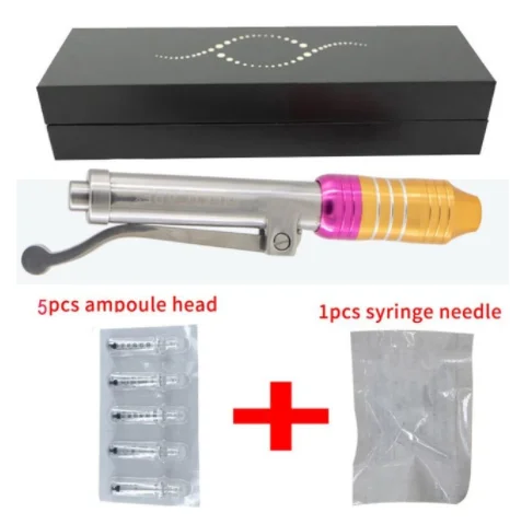pen 5head 1needle Гиалуроновая инъекционная ручка, массажный распылитель, ручка, набор, высокое давление, кислота, микро-пистолеты, против морщин, для губ, наполнитель, для подтяжки губ, без иглы - Цвет: pen 5head 1needle