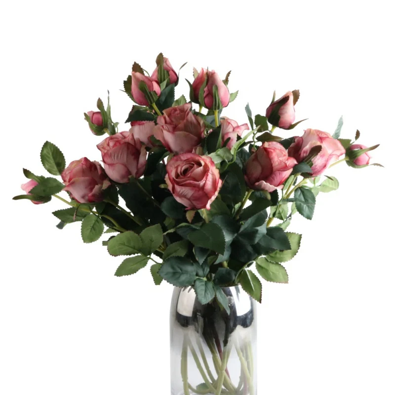 Для домашнего декора домашний настенный сад DIY украшения реквизит для фотосъемки искусственный шелк розы цветы поддельные цветок стебель дешевые YH - Цвет: MR