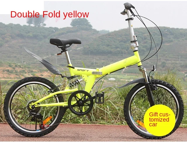 Doki Toy 2021 New 20-inch Adult Men And Women Children 6 Speed Folding Bike Road Bike Speed Bike Gift Car 2