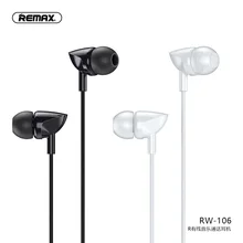 Remax RW-106, новые музыкальные наушники с HD микрофоном, наушники-вкладыши, 3,5 мм разъем, проводные наушники для iPhone 6S, 6, 5S, 5, Xiaomi, samsung, huawei, наушники