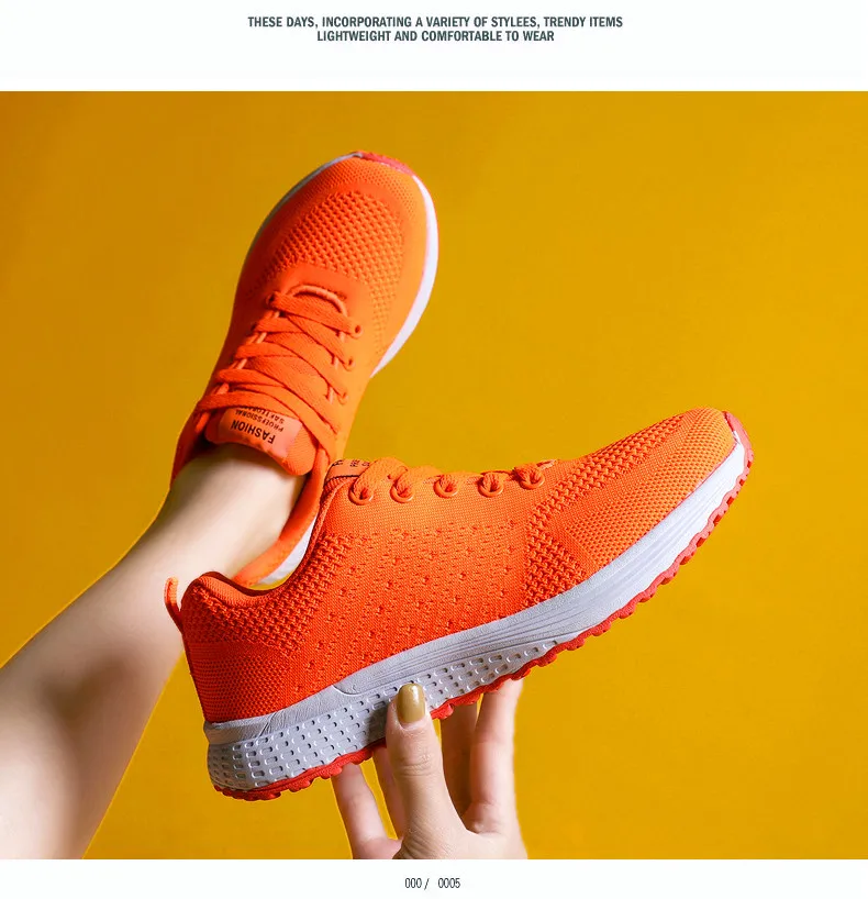 Корейская версия Flyknit сетчатая дышащая обувь для бега женская обувь Большие размеры спортивные кроссовки для отдыха женская Вулканизированная обувь
