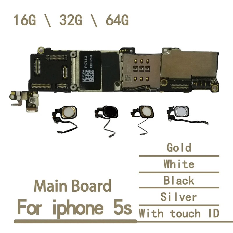 

Full unlocked for iphone 5S Motherboard,100% Original for iphone 5S Mainboard with Touch ID / Without Touch ID