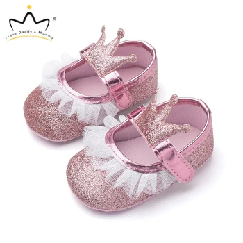 

New Baby Girl Shoes Lace Flower Crown Princess Baby Girl Shoes Soft Sole Non Slip Girls First Walkers Summer Toddler Shoes