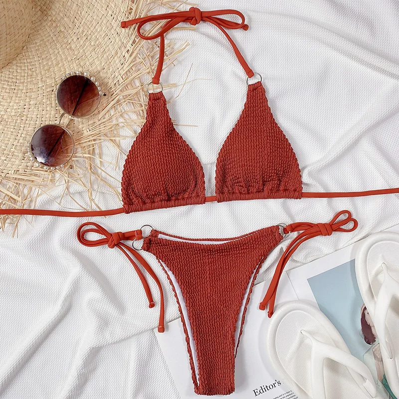 Sexy Wrap Around Strappy String Women Swimwear Bikini Female Swimsuit Two-pieces Bikini set Micro Thong Bather Bathing Suit Swim
