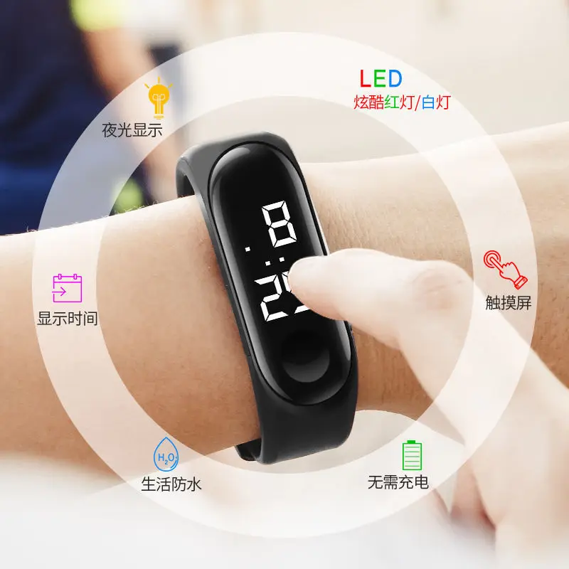 От производителя, стиль, модные студенческие пары, M3LED часы, подарок, повседневный спортивный браслет, сенсорные электронные часы