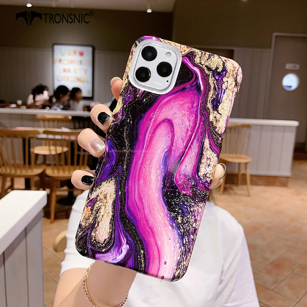 Мраморный золотой чехол для телефона iPhone 11 Pro Max XR XS MAX жесткий черный Фиолетовый Блестящий Роскошный чехол для iPhone 6s 7 8 Plus модные чехлы