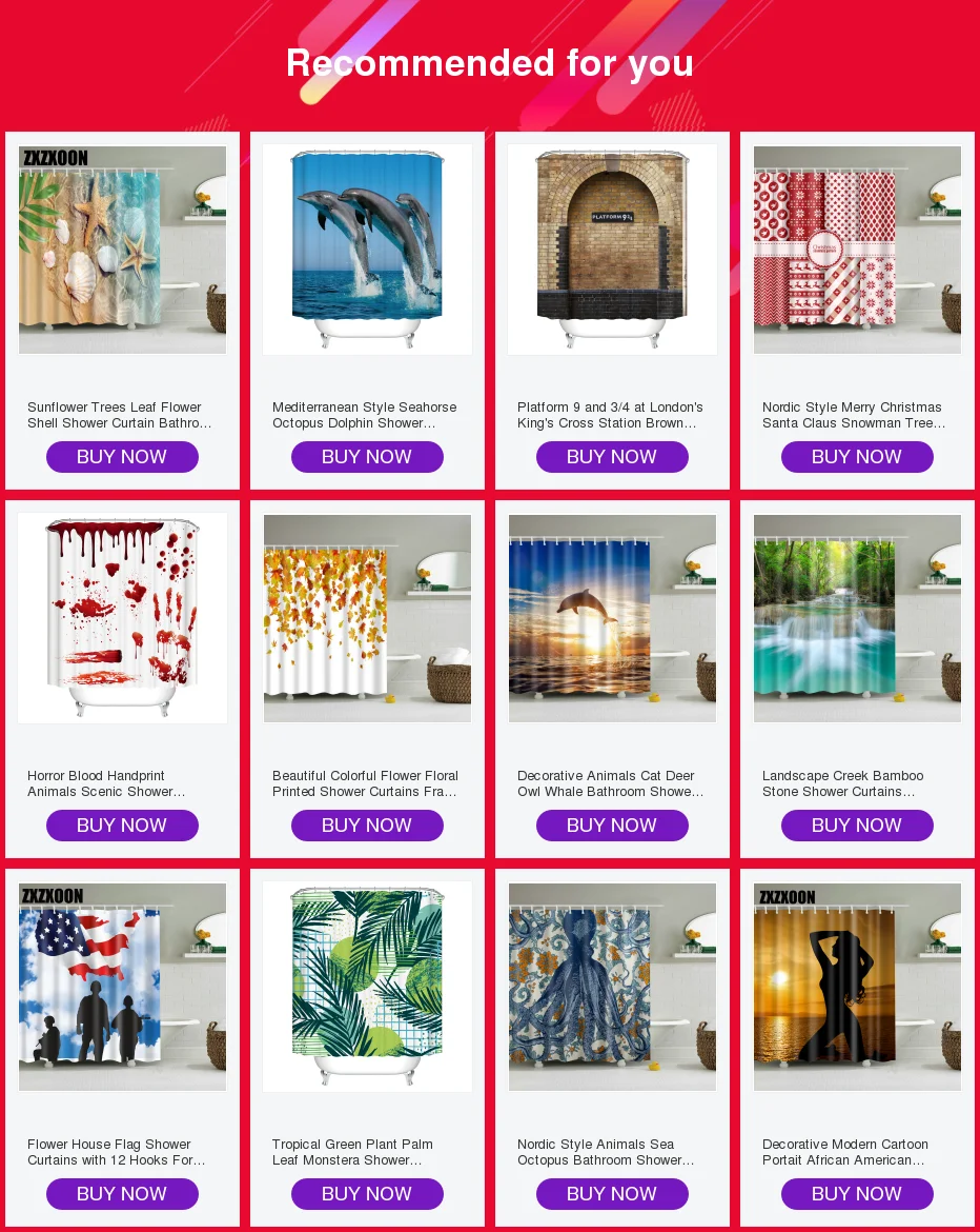 Modern Shower Curtain Bathroom Curtain Frabic Waterproof Mildew Shower Curtain 80*180cm Bathroom Curtain Bathroom with Hooks