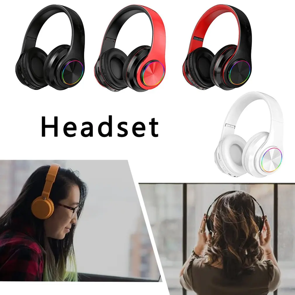 Компьютерная игровая гарнитура с микрофоном RGB светильник кой беспроводные Bluetooth