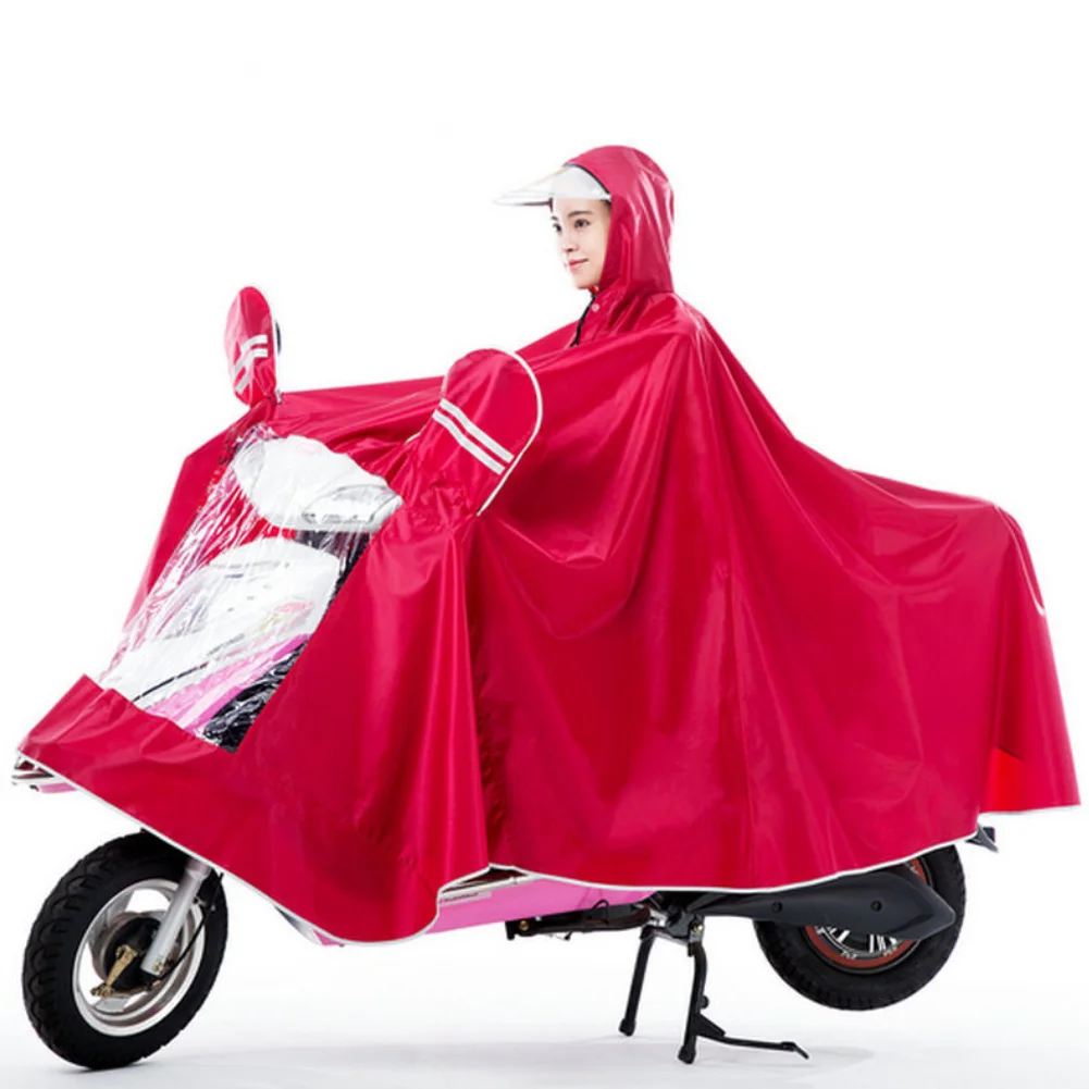Универсальный прочный водонепроницаемый плащ-дождевик с капюшоном для мотоцикла и скутера, плащ от дождя, дождевик - Цвет: Red 4XL
