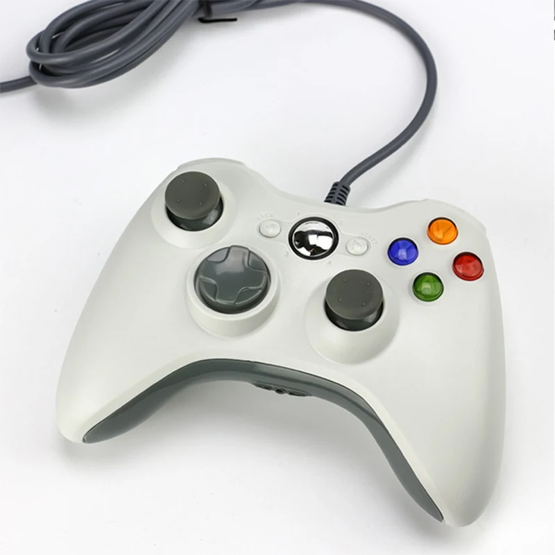 White Проводной USB игровой контроллер геймпад для microsoft Xbox 360/PC Windows XP 7 8 10 Рождественский подарок - Цвет: White