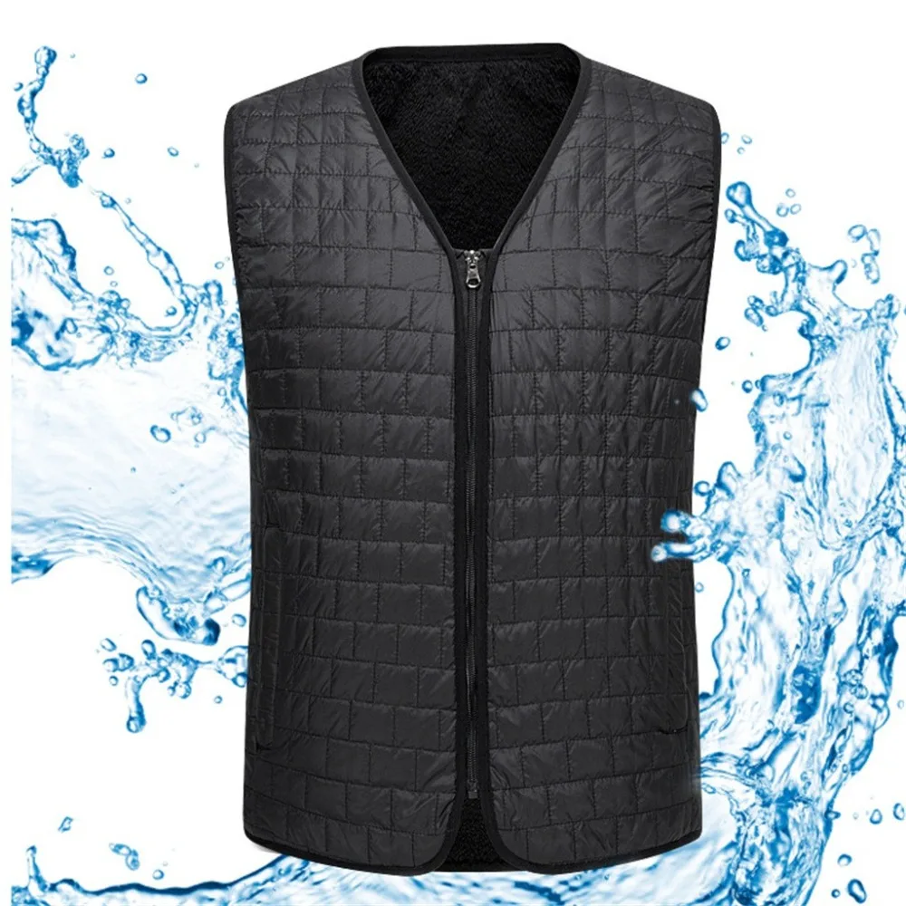 USB thermoelectric heating jacket heating vest winter warm outdoor plus fleece vest male outdoor washable heating vest 30D4 (10)